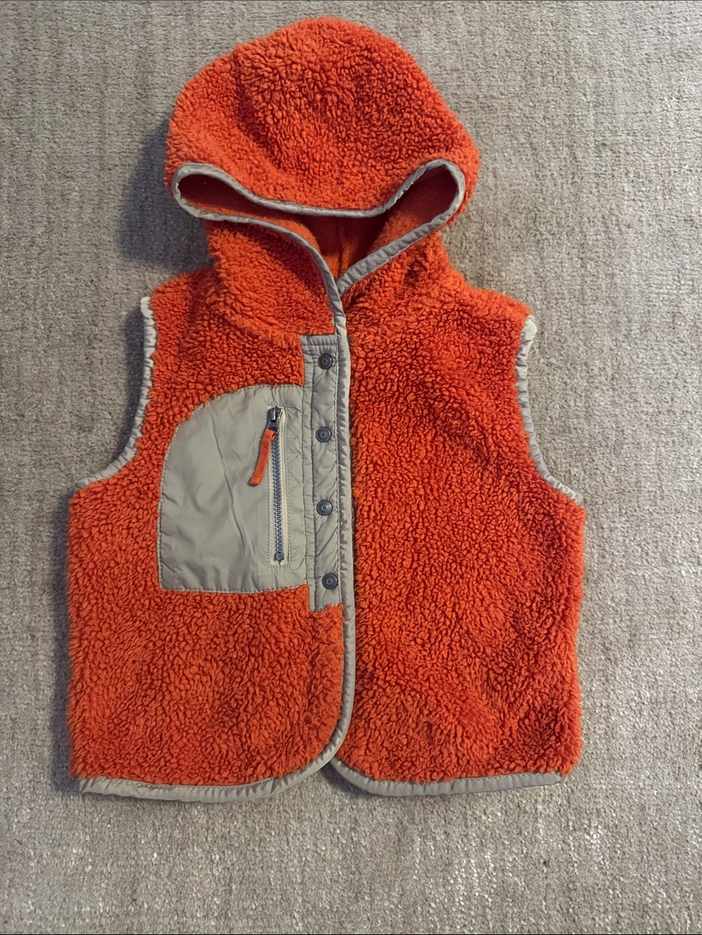 18M-24M Sherpa vest Hooded Orange